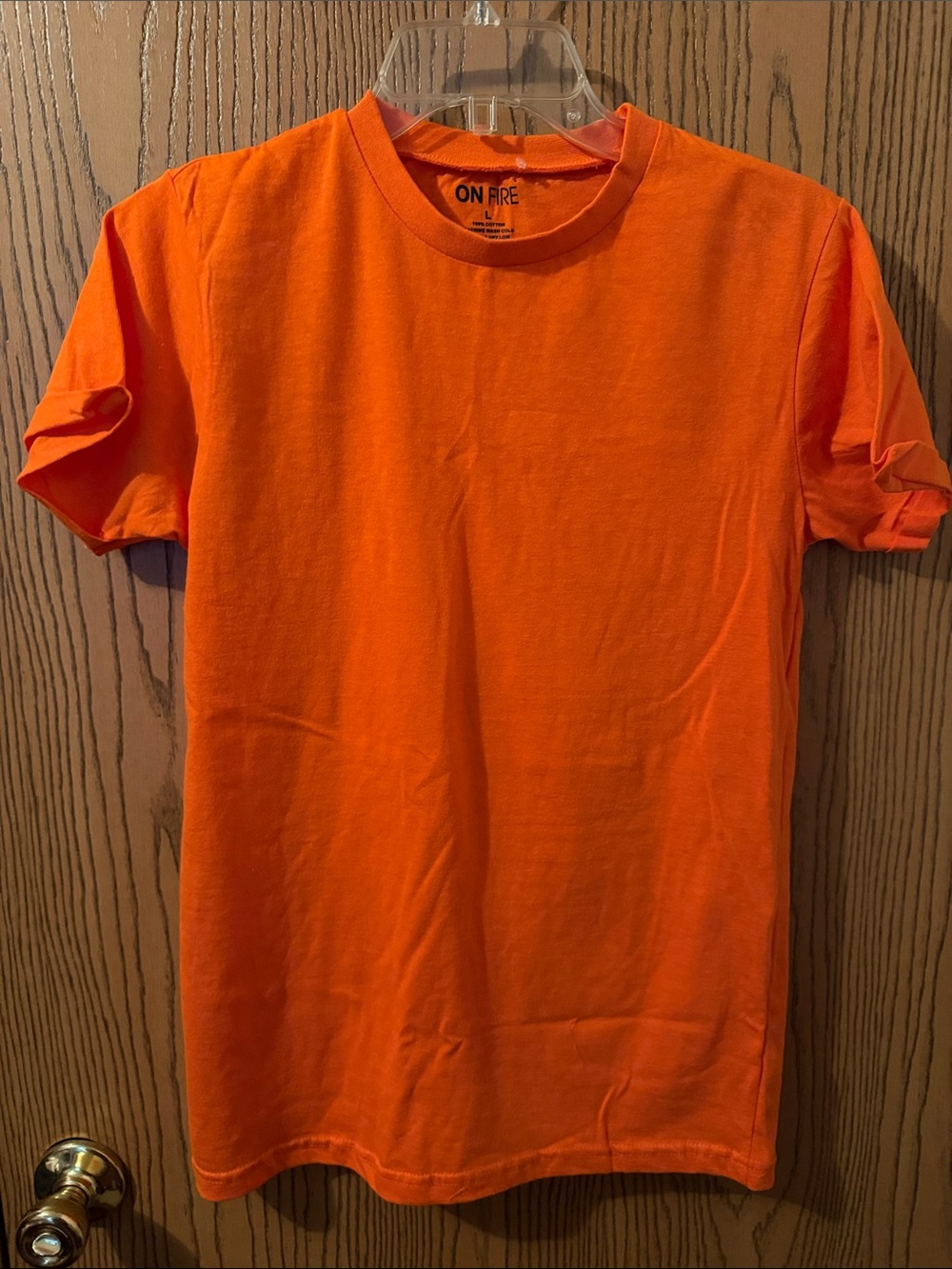 On Fire Men’s Bright Orange Short Sleeve Crew Tee